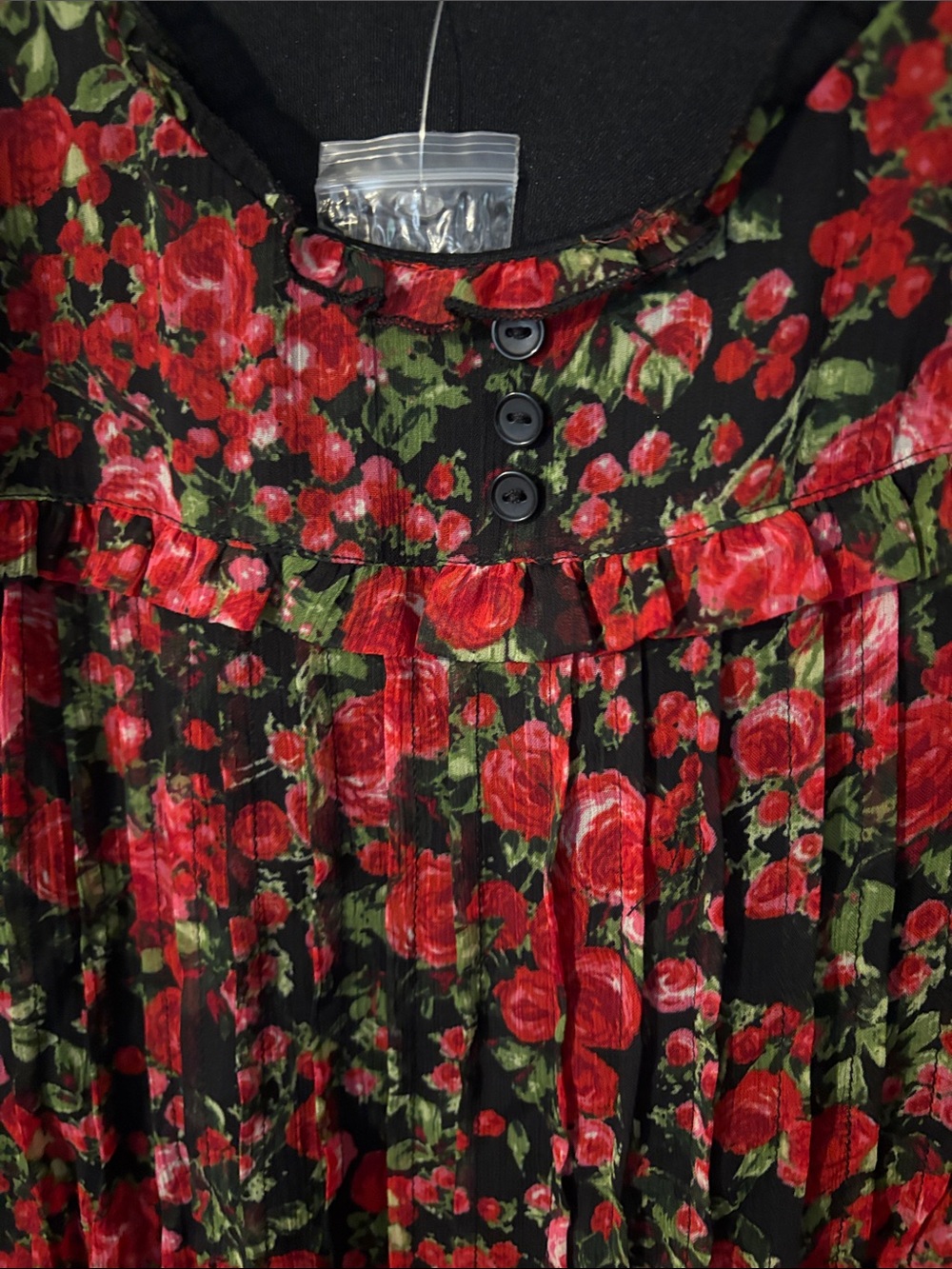 NWT Red Rose Print Sleeveless Shift Dress with Pockets Sz 12 - Picture 6 of 9